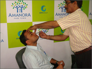 Amanora leads the vaccination drive against Swine Flu, puts health first.